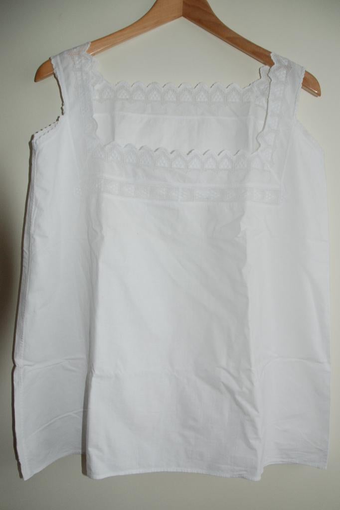 Antiek dames hemd ondergoed met broderie rand, Antiek en Kunst, Verzenden, Dames