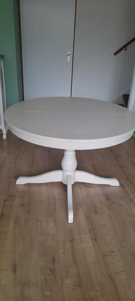Ronde uitschuifbare tafel, Huis en Inrichting, Tafels | Eettafels, Ophalen, Gebruikt, Rond, 100 tot 150 cm