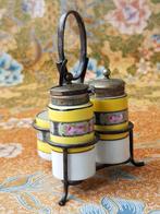 Mooi oud Engels peper, zout en mosterd in een houder 12,5 cm, Antiek en Kunst, Ophalen of Verzenden