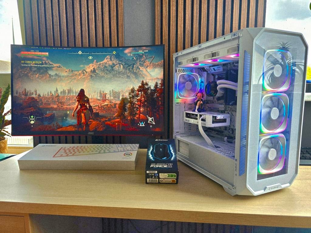 Nieuwe PC SET Ryzen 5 7600X RX 9060XT 16GB 32GB DDR5 + 240Hz, Computers en Software, Desktop Pc's, Met monitor, 32 GB, Zelf gebouwde pc