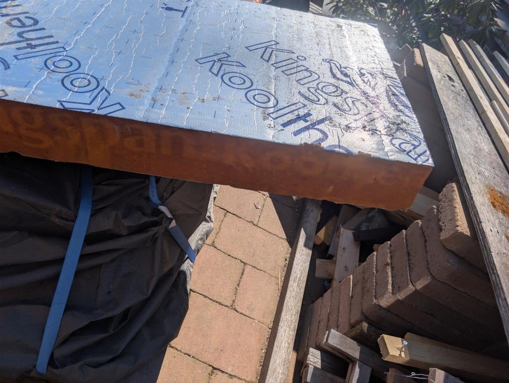 Gratis afhalen. 4 isolatie platen., Ophalen of Verzenden, Hardschuim (Pir), 8 tot 12 cm, Minder dan 5 m²