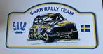 SAAB rally team  Rallyschild retro style 32x16 cm, Ophalen of Verzenden, Zo goed als nieuw, Auto's