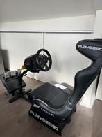 Complete Racestoel met Stuur en Pedalen, Ophalen, 1 speler, Racen en Vliegen, Zo goed als nieuw