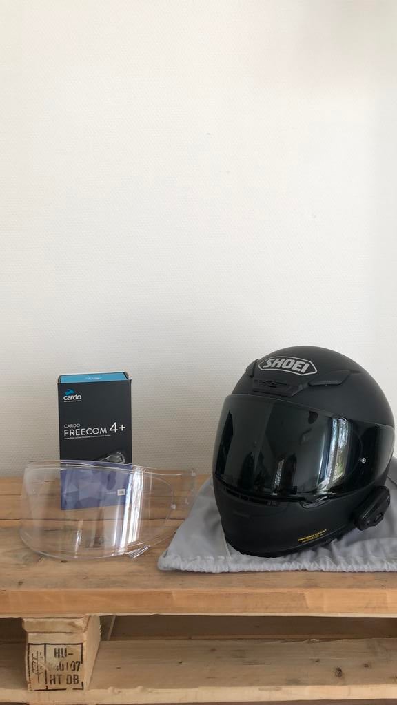 Shoei motorhelm / cardo / vizier, Motoren, Kleding | Motorhelmen, Integraalhelm, XS, Shoei, Tweedehands, Ophalen of Verzenden