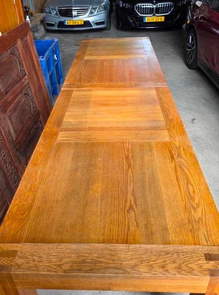 Eiken eettafel 350 cm lang, Ophalen of Verzenden