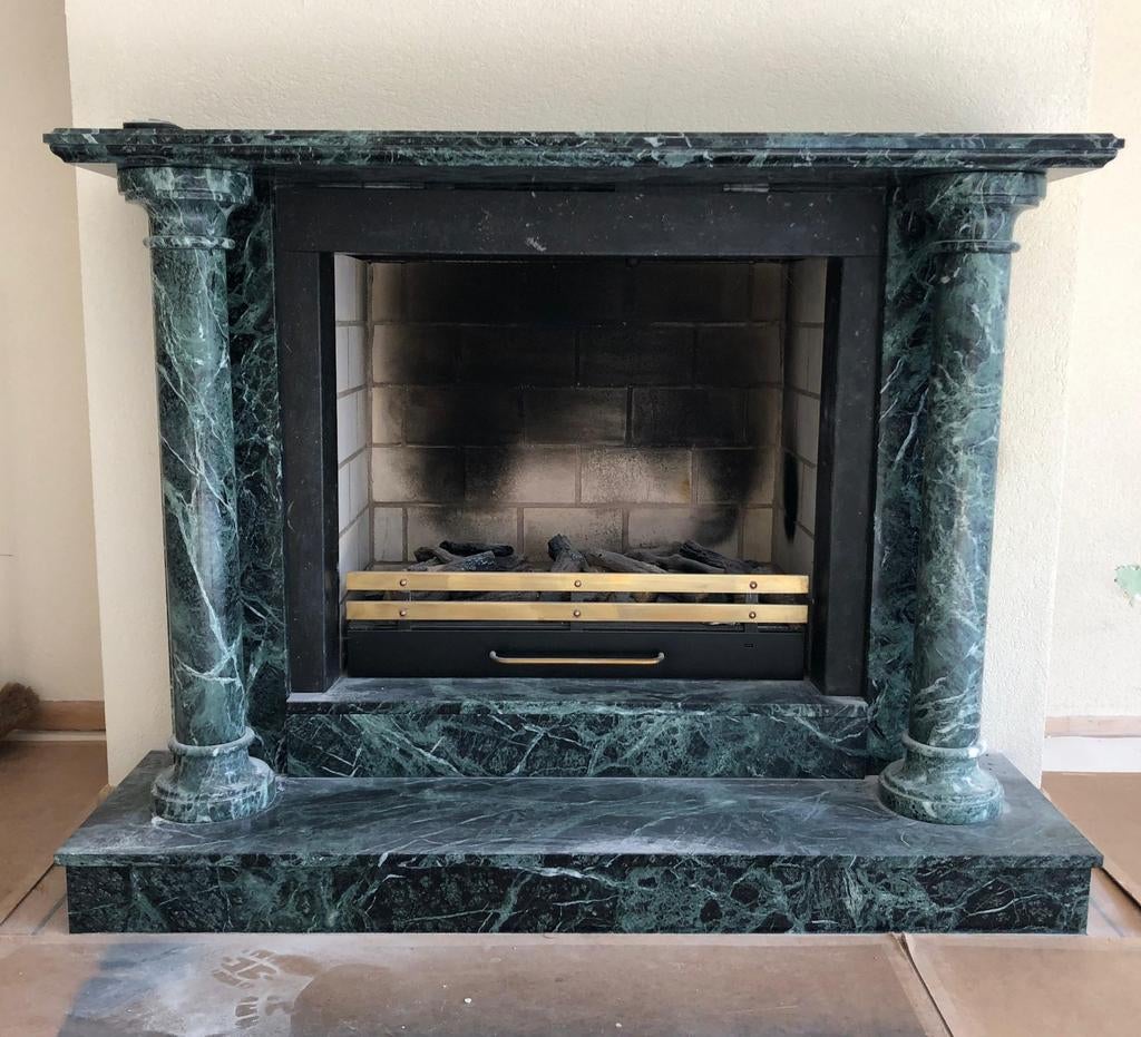 Schouw van echt marmer - Groen marmeren schouw, Huis en Inrichting, Haarden, Ophalen, Gebruikt, Overige soorten