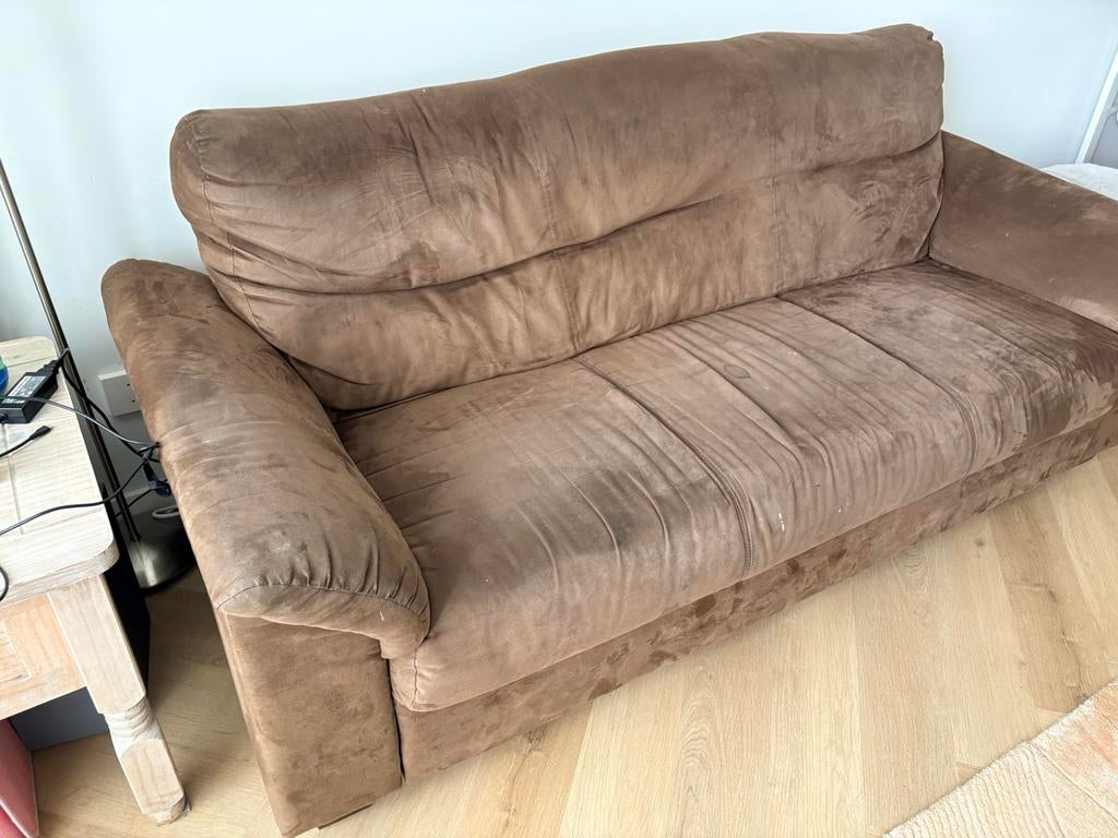 Ikea bank, bruin, 200x85 cm, Ophalen, Gebruikt, Driepersoons, 75 tot 100 cm
