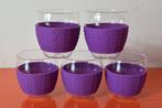 Set van 5 Bodum Pavina glazen met siliconen ring, Ophalen of Verzenden, Effen, Kop(pen) en/of Schotel(s), Glas