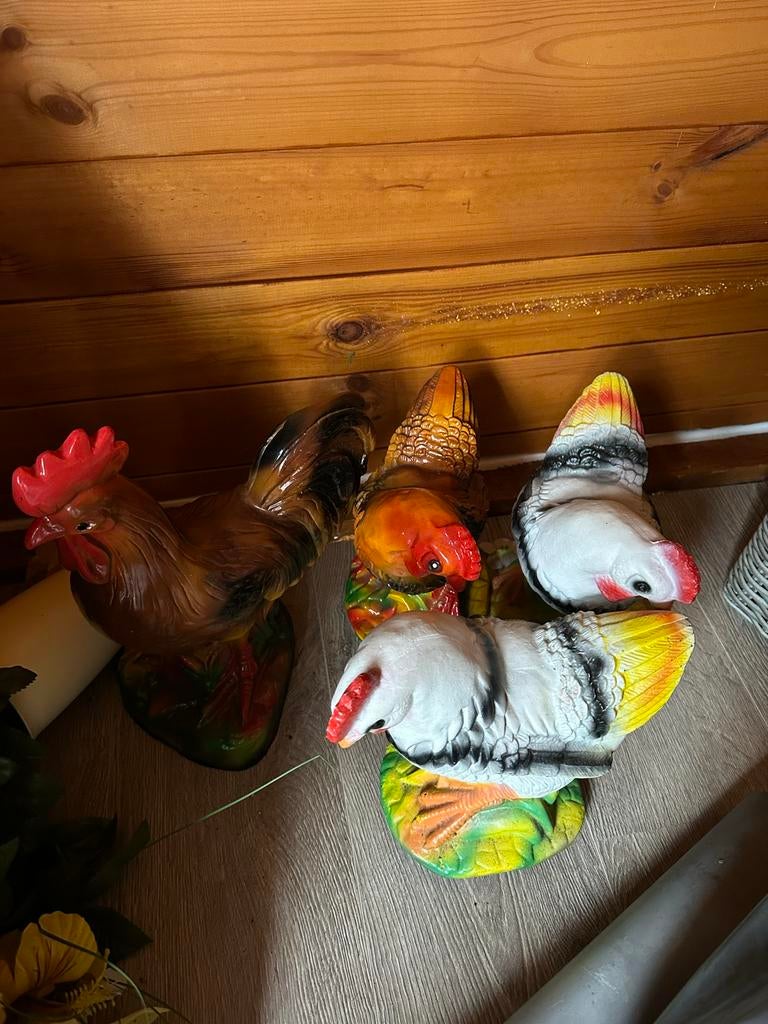 Decoratieve Kippen en Haan Beelden - Tuin/Binnen, Tuin en Terras, Tuinbeelden, Ophalen, Gebruikt, Kunststof, Dierenbeeld