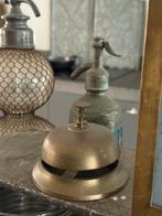 Oude koperen hotelbel / receptiebel, Ophalen of Verzenden