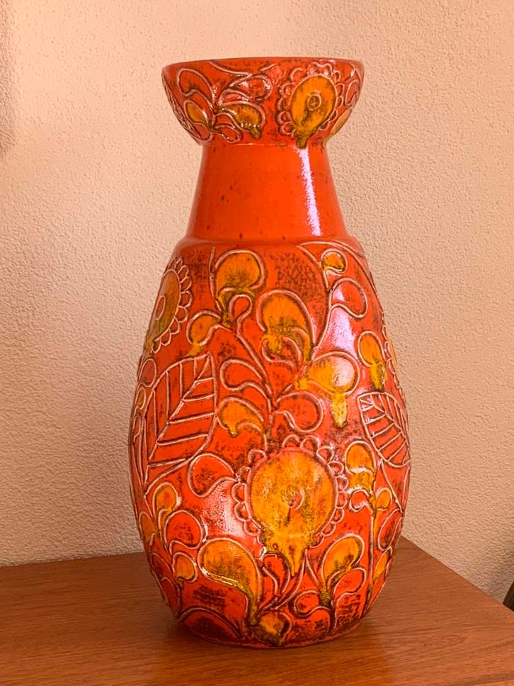 Vintage retro W. Germany Bay vaas, Huis en Inrichting, Woonaccessoires | Vazen, Zo goed als nieuw, Overige kleuren, Minder dan 50 cm