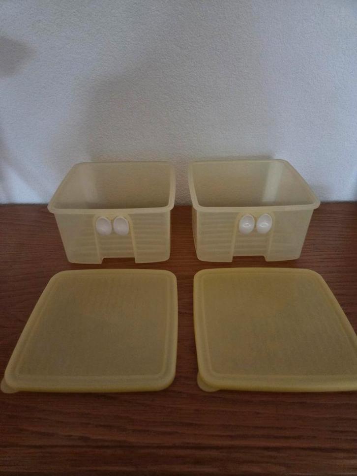 Tupperware vershoudbakjes voor fruit en groente, Huis en Inrichting, Keuken | Tupperware, Zo goed als nieuw, Bak of Kom, Geel