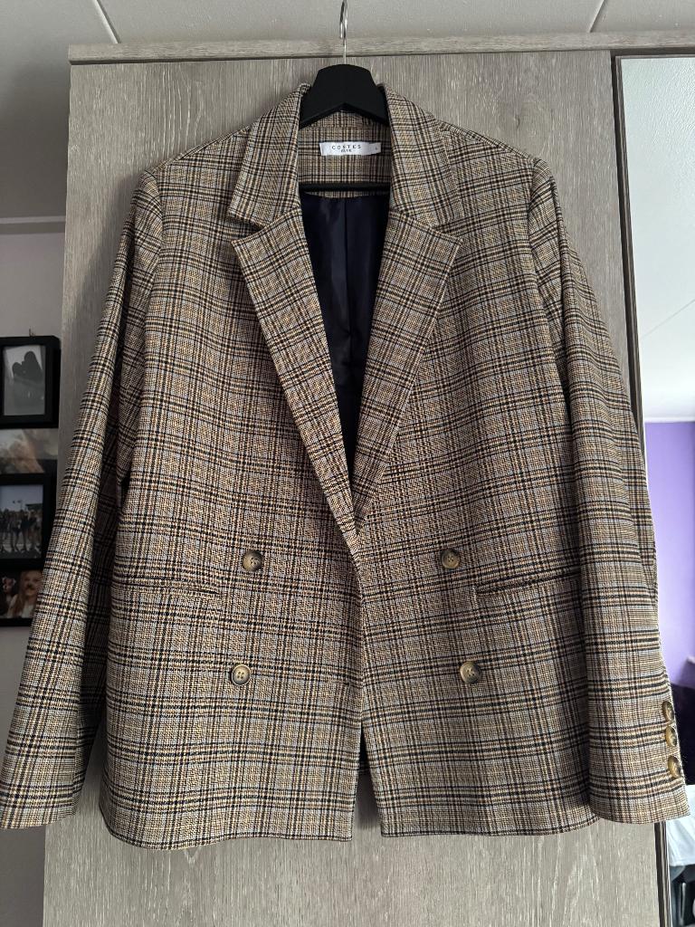 zgan geruite blazer Costes, Kleding | Dames, Blauw, Maat 42/44 (L), Ophalen of Verzenden, Zo goed als nieuw