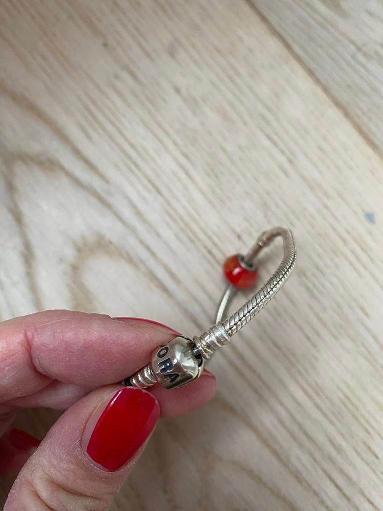 Zilveren Pandora Moments slangenarmband, Ophalen, Gebruikt, Zilver, Met bedels of kralen