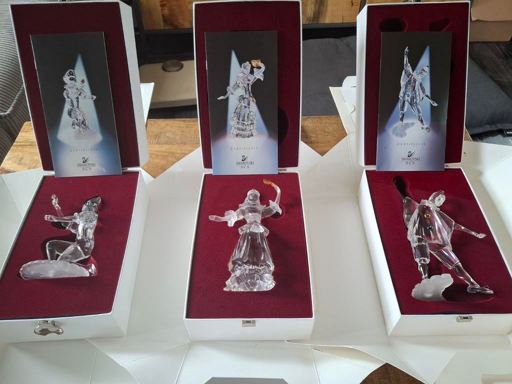 Swarovski Masquerade 3x Harlequin, columbine en pierrot, Verzamelen, Ophalen of Verzenden, Gebruikt, Figuurtje