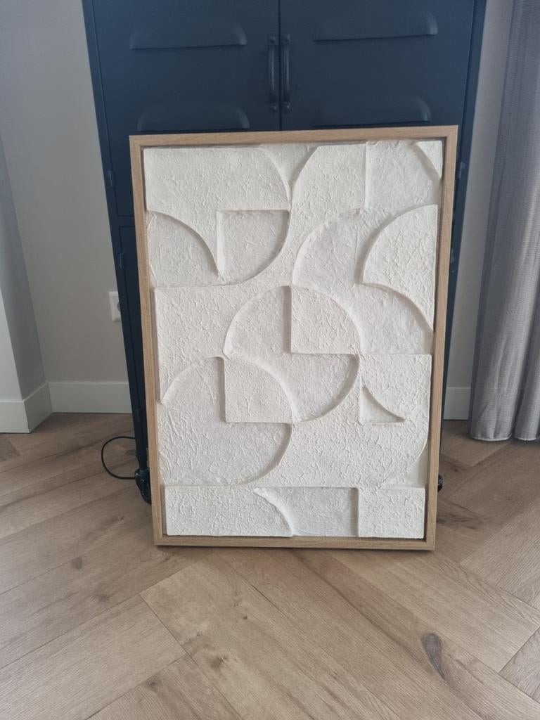 Schilderij abstract 3D, met houten lijst, Nieuw, Ophalen of Verzenden, Schilderij, Minder dan 50 cm