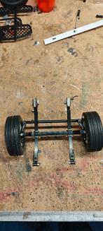 Stuurassen Tamiya compleet met veerbladen en banden 1/14, Ophalen of Verzenden, Nieuw, Schaal 1:14, Onderdeel