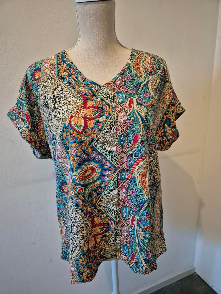 Blouse met paisleyprint maat L, Blauw, Maat 42/44 (L), Nieuw, Ophalen of Verzenden
