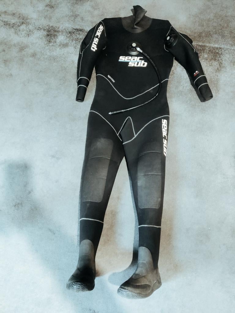Seacsub Neopreen Droogpak L (1.75-1.87m) met accessoires, Watersport en Boten, Duiken, Ophalen of Verzenden, Duikpak