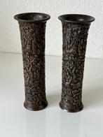 bronzen Chinese cilindervazen, Ophalen of Verzenden, Brons