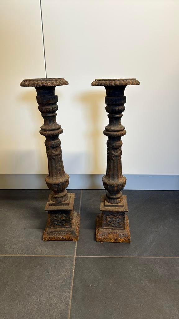 Gietijzeren kandelaars, Ophalen of Verzenden, Overige materialen