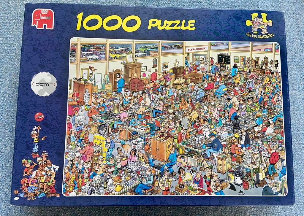 Jumbo Jan van Haasteren Puzzel 1000 Stukjes - Vlooienmarkt, Ophalen of Verzenden, 500 t/m 1500 stukjes, Zo goed als nieuw, Legpuzzel