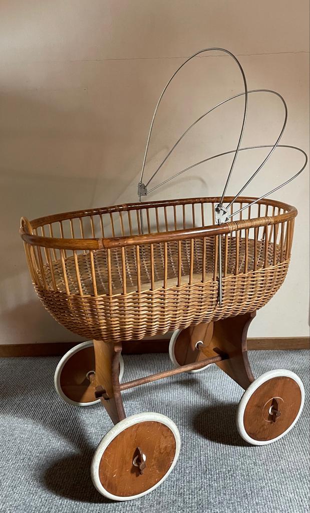 Vintage Rotan Wieg Jaren '70, Ophalen of Verzenden, Gebruikt, Wieg