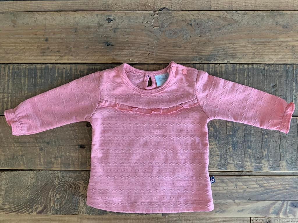 Roze shirtje van Feetje - maat 56, Kinderen en Baby's, Babykleding | Maat 62, Ophalen of Verzenden, Zo goed als nieuw, Meisje