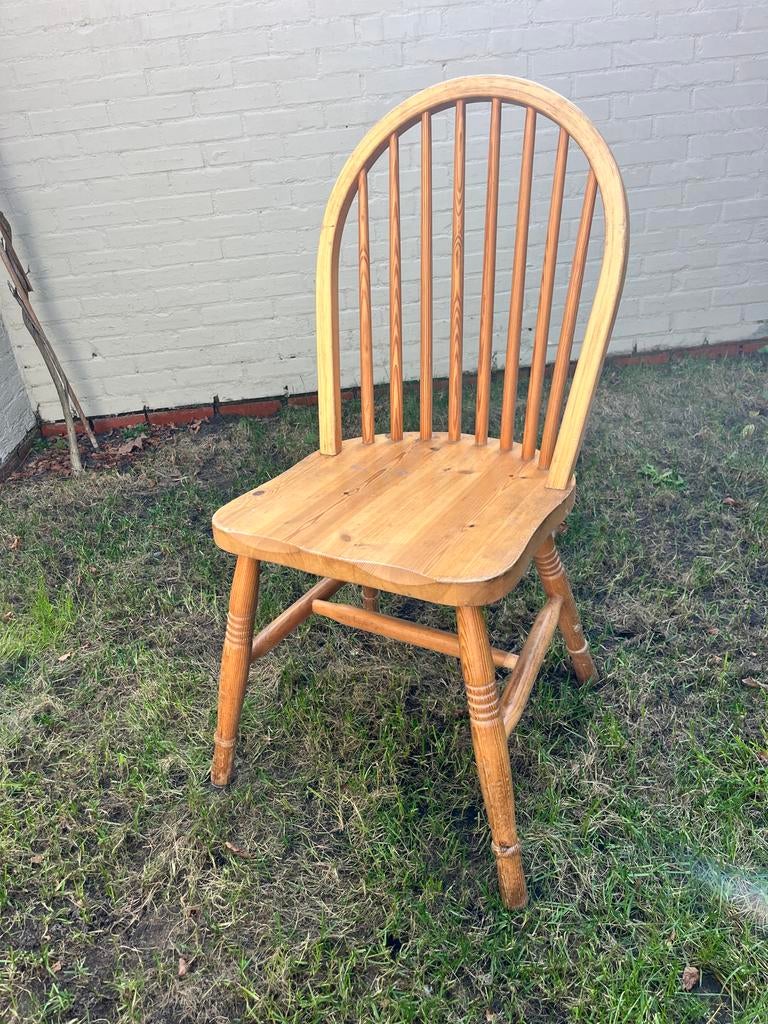 2x Houten tafelstoel, Huis en Inrichting, Stoelen, Ophalen, Gebruikt, Twee, Bruin