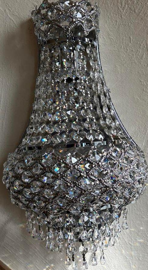 Kristallen Wandlicht met Swarovski stenen, Huis en Inrichting, Lampen | Wandlampen, Verzenden, Nieuw, Metaal