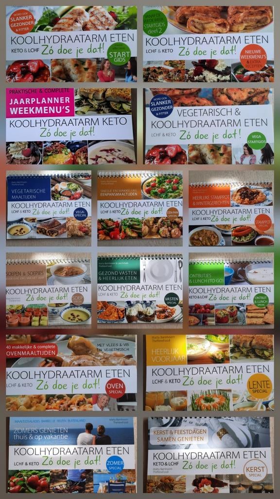 14x Koolhydraatarm eten, zo doe je dat! - Matty Barnhoorn, Ophalen of Verzenden, Zo goed als nieuw, Gezond koken