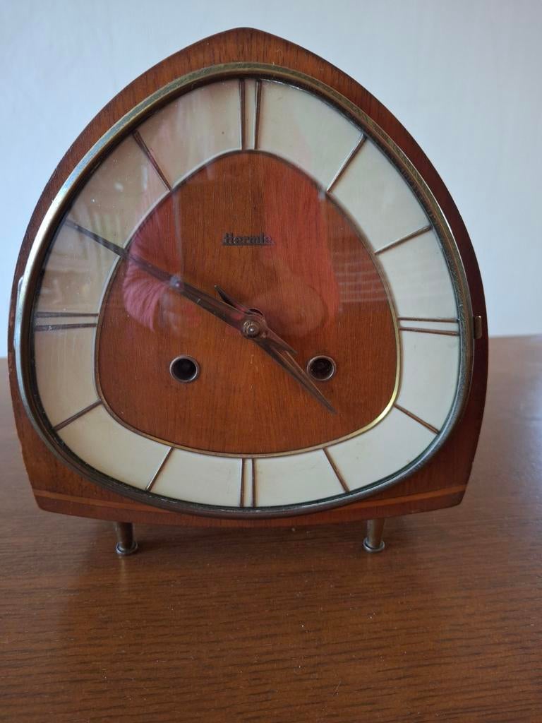 Vintage Hermle tafelklok - Mid-century design, Ophalen of Verzenden