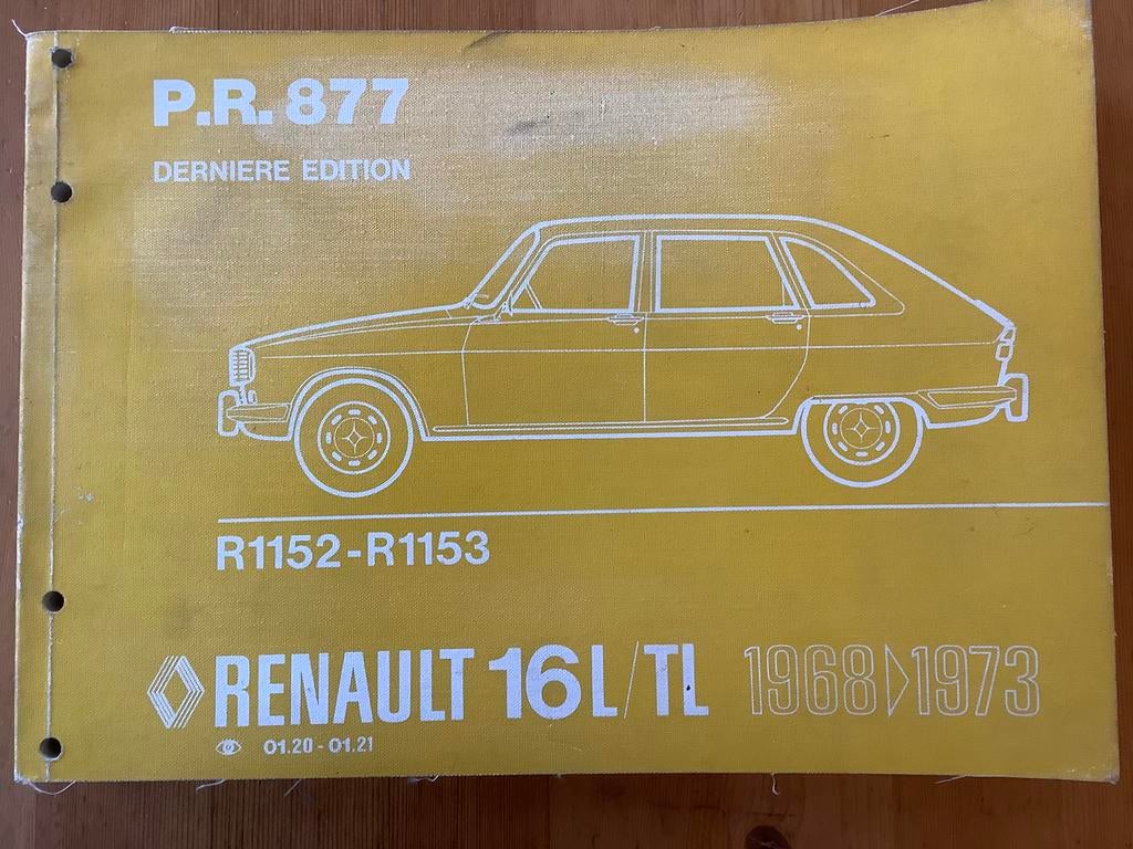 Werkplaatshandboek / onderdelen handboek Renault 16, Ophalen of Verzenden