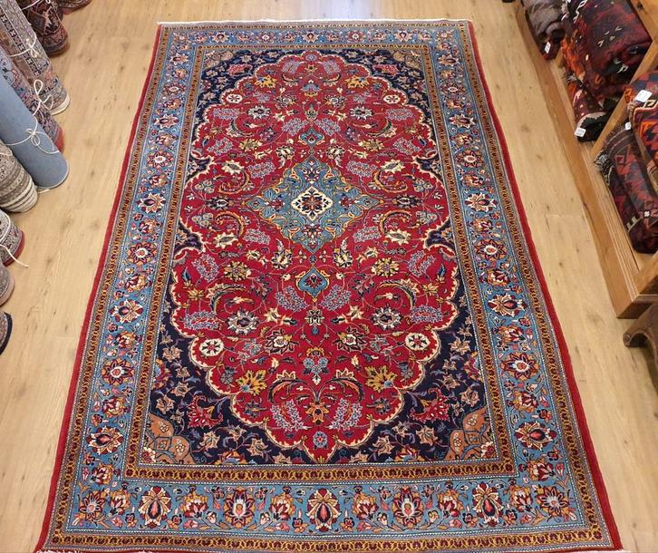 Vintage handgeknoopt perzisch tapijt kashan 310x194, Huis en Inrichting, Stoffering | Tapijten en Kleden, Gebruikt, 150 tot 200 cm