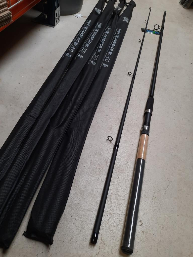 Partij van 5 meerval hengels 3.00m 100-200gram, Werphengel, Nieuw, Ophalen of Verzenden, Kamasaki