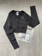 Gymshark mineral black crop top adapt fleck seamless maat s, Zwart, Ophalen of Verzenden, Maat 36 (S), Fitness of Aerobics