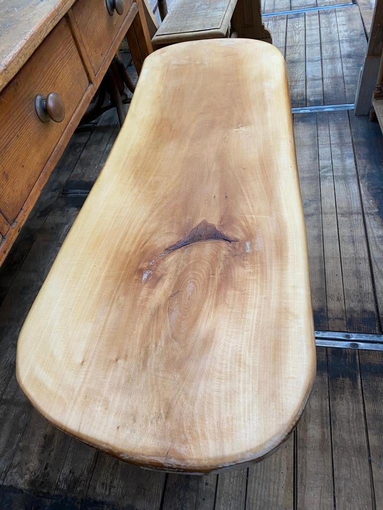 Stoere landelijke tafel salontafel met smeedijzer, Ophalen