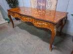 Antieke barok stijl schrijftafel, bureau, desk met inlegwerk, Ophalen of Verzenden