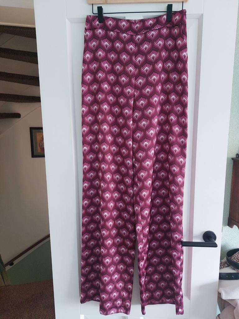 Fracomina Lange pantalon,wijde pijp,maat 36-38,roze tinten., Fracomina, Paars, Ophalen of Verzenden, Zo goed als nieuw