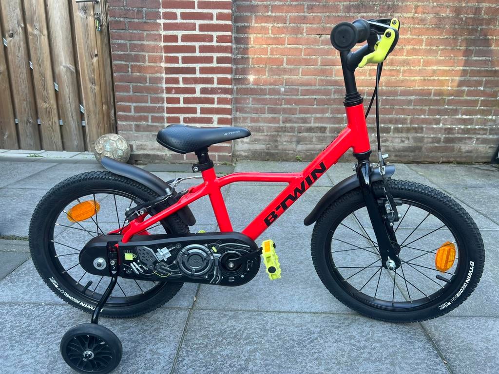 16 inch jongensfiets, Ophalen of Verzenden, Zo goed als nieuw, Minder dan 16 inch, Zijwieltjes