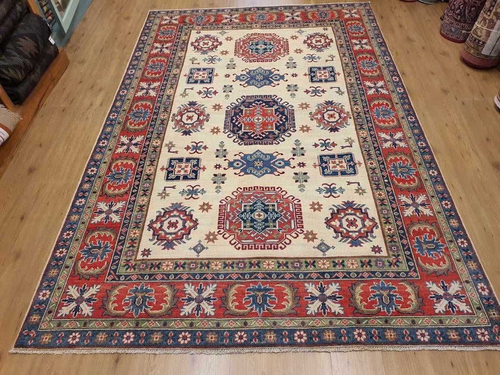 Handgeknoopt oosters tapijt kazak 296x197, Info@SlatsAntiek.nl, Crème, Perzisch, 150 tot 200 cm