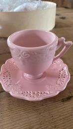 6 delig roze koffieserviesje van Tavo Lina, Ophalen of Verzenden, Zo goed als nieuw, Overige stijlen