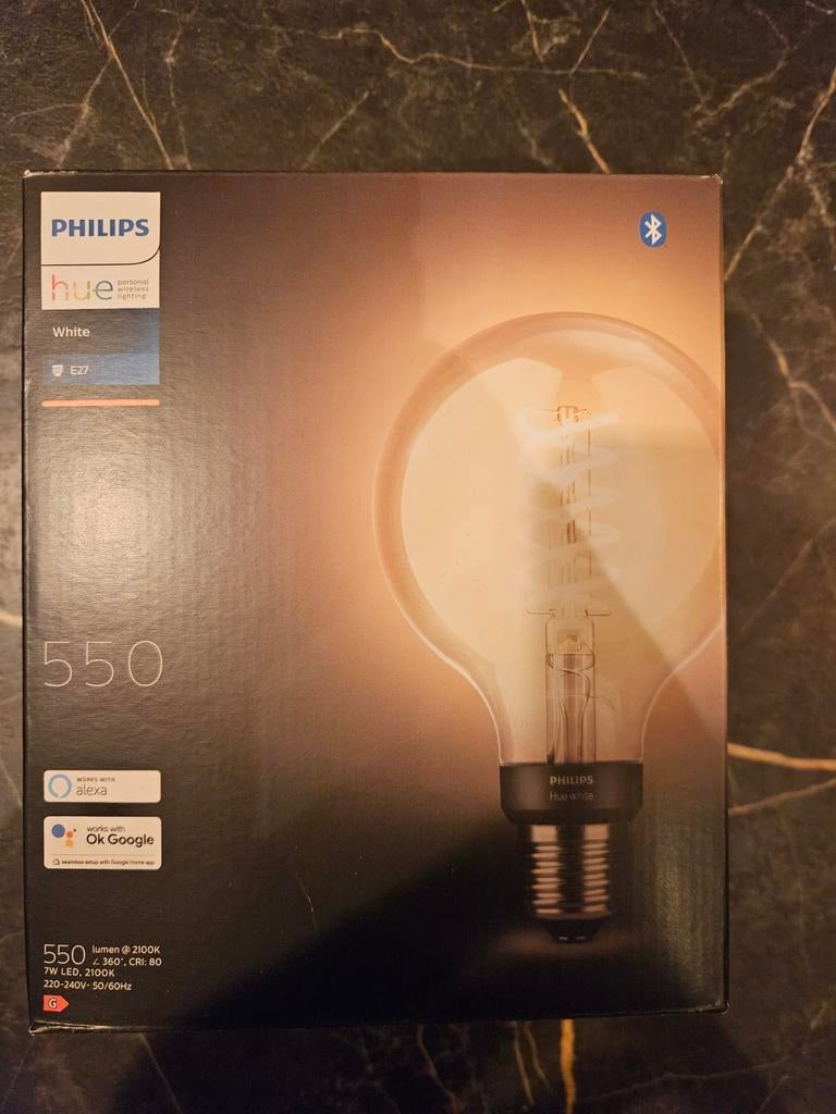 Philips Hue filament Globe warmwit, Huis en Inrichting, Lampen | Losse lampen, Ophalen, Led-lamp, Minder dan 30 watt, Nieuw