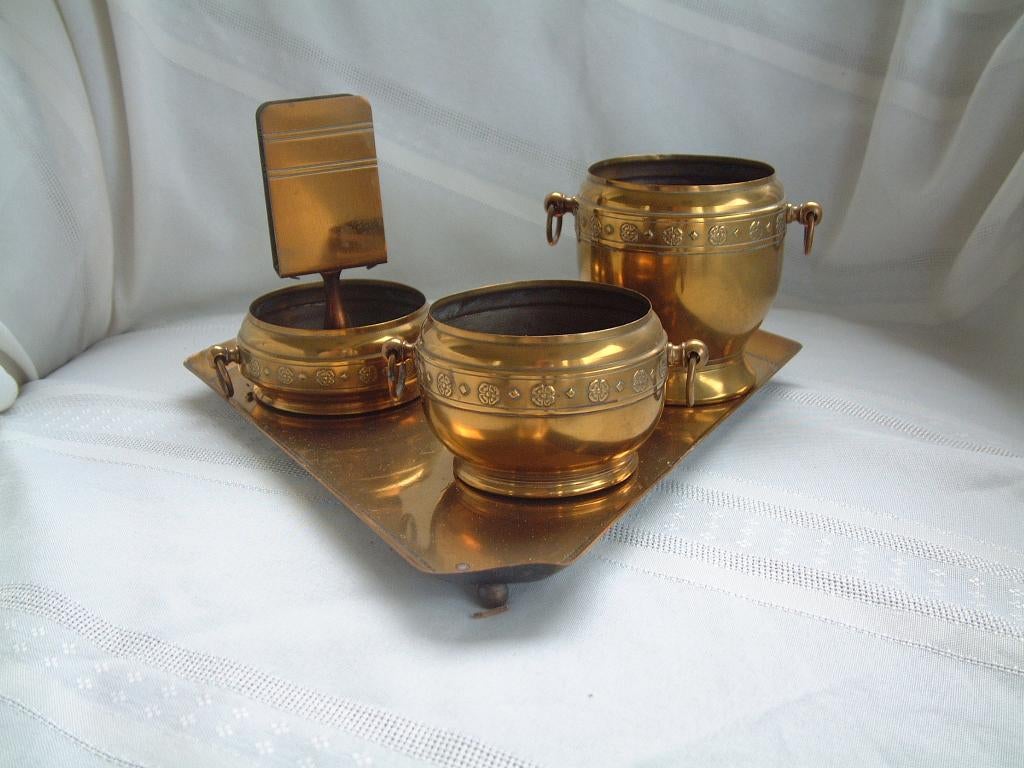 antiek koper koperen rookstel, Ophalen of Verzenden, Koper