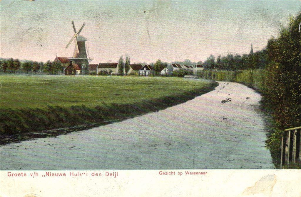 Gezicht op Wassenaar - Groete v/h Nieuwe Huis den Deijl - 19, Ophalen of Verzenden, Voor 1920, Gelopen, Zuid-Holland