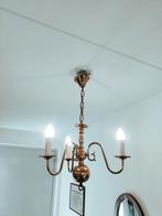 Vintage kroonluchter met 3 lichtpunten - messing, Huis en Inrichting, Ophalen, Gebruikt, 50 tot 75 cm, Klassiek, Antiek