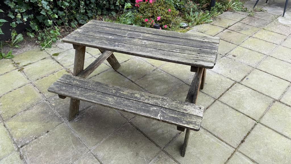 Picknicktafel kind (GRATIS), Ophalen, Zo goed als nieuw, Rechthoekig, Hout