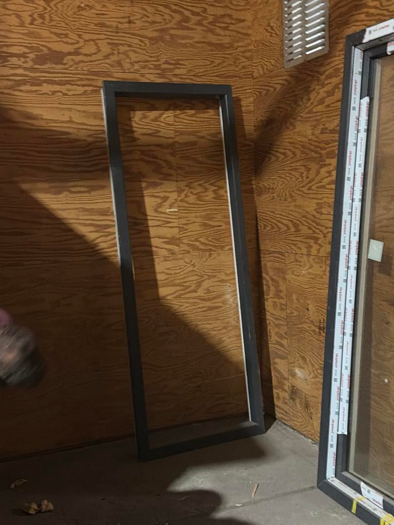 Vast kunststof raamkozijn antraciet/wit 90.5x239 cm, Ophalen, Gevelraam of Ruit, 80 tot 120 cm, Nieuw