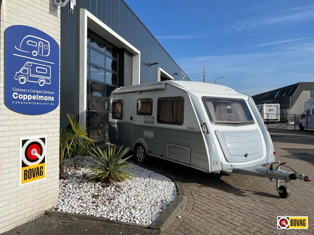 Kip Vision 41 T luifel, hefdak, zeer netjes, eerste eigenaar, Caravans en Kamperen, Caravans, Bedrijf, tot en met 4, 750 - 1000 kg