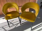 2 fluwelen stoelen geel horeca kwaliteit Satelliet, Huis en Inrichting, Stoelen, Ophalen, Gebruikt, Twee, Overige kleuren